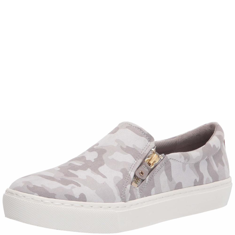 Dr. Scholl's Women No Chill Platform Slip On Sneaker Grey Camo 6